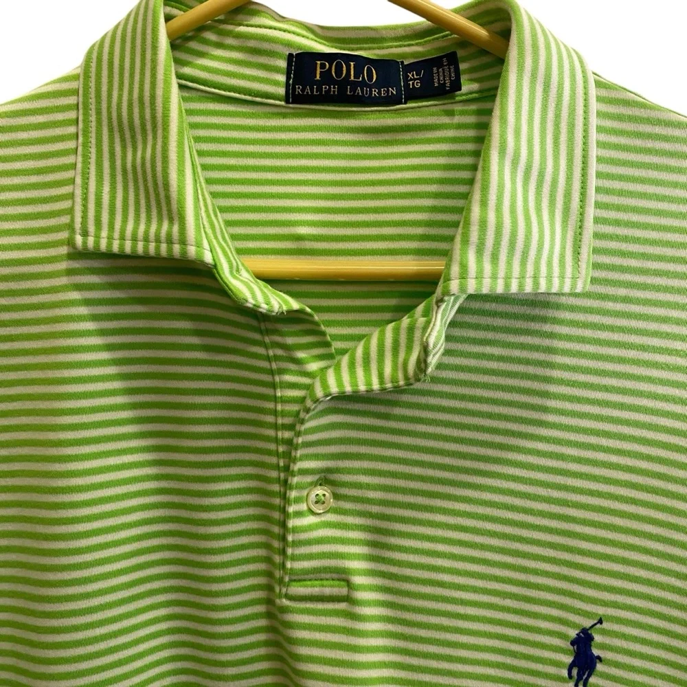 Polo Ralph Lauren Mens Cotton Green/White Classic Polo sz XL